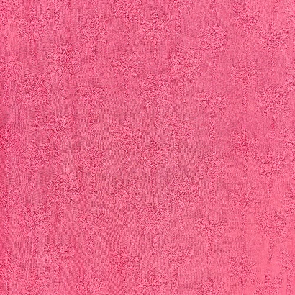Crown & Ivy Coral Pink Ruffle Jacquard Palm Tree 3/4 Sleeve Top Size 3X - Picture 3 of 6